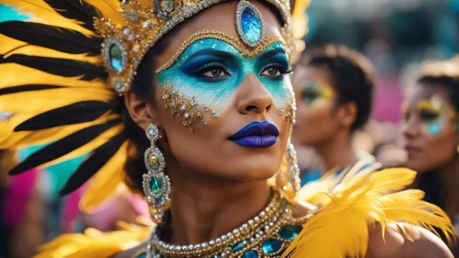 Maquiagem colorida para o Carnaval