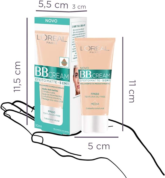 L'Oréal Paris BB Cream Efeito Matte Cor Média Fps 50: É Bom?