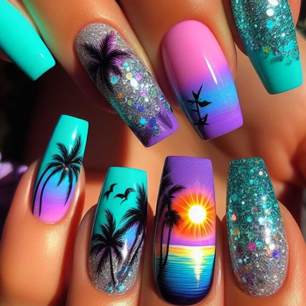 unhas brilhantes para arrasar neste verão!