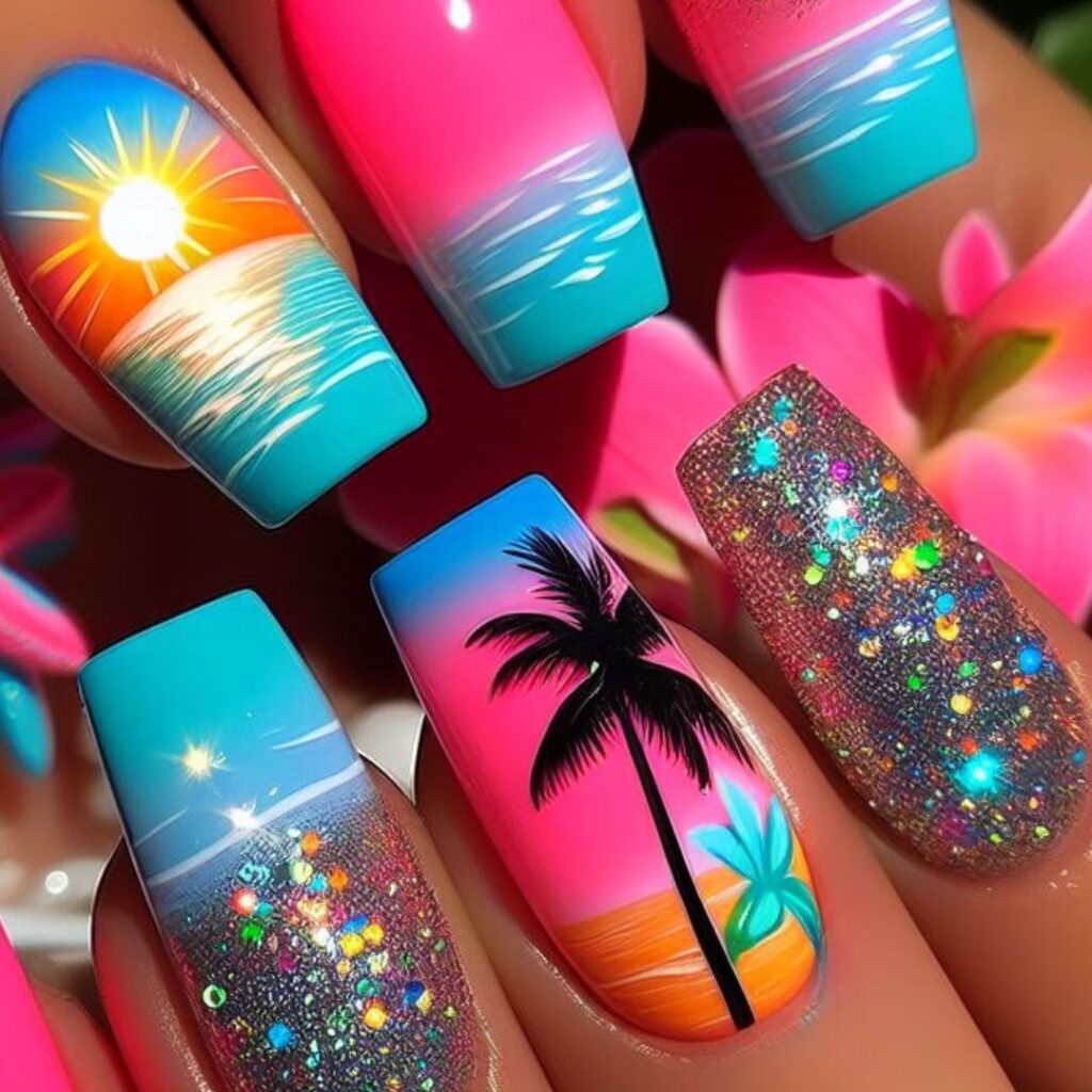 unhas brilhantes para arrasar neste verão!