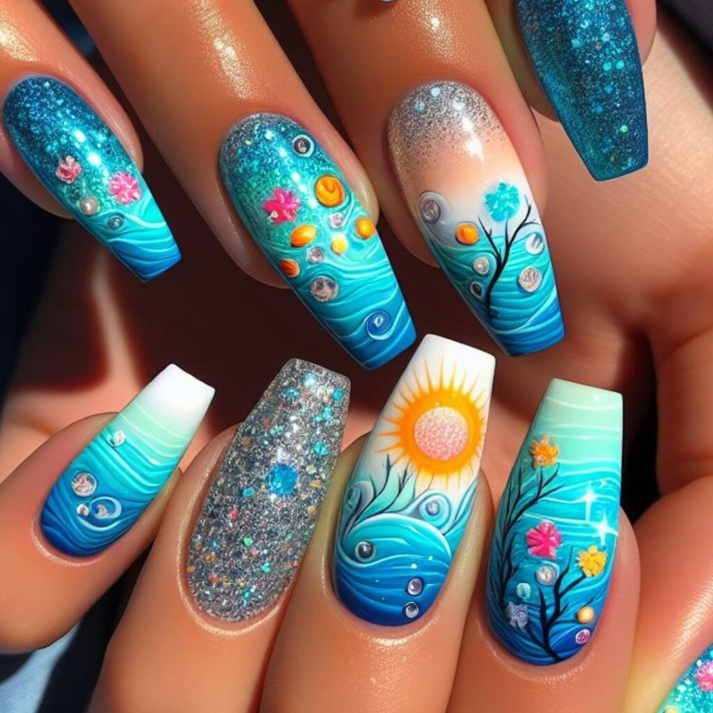 unhas brilhantes para arrasar neste verão!